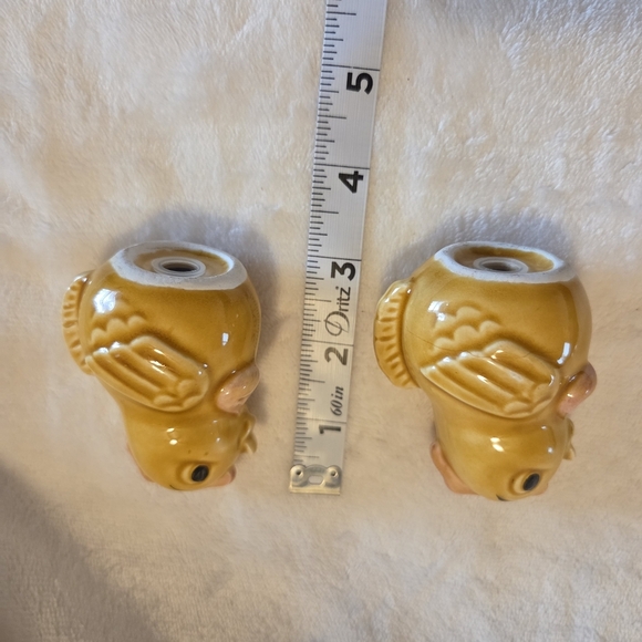 Vintage Cartoon Baby Chicken Salt and Pepper Shakers Ceramic - Picture 7 of 7